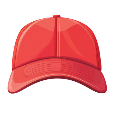 AI Image: Vivid red baseball cap illustration against a contrasting stark black backdrop