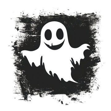 AI Image A spectral silhouette against a distressed background a haunting monochrome figure dances