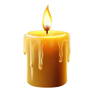 AI Image A glowing vector candle with melted wax creates a warm and inviting atmosphere against a