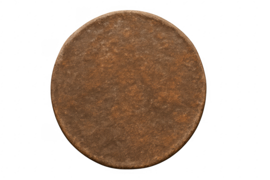 Old rusty metal blank coin background transparency