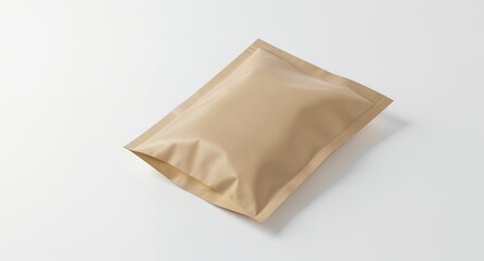 Packaging Mockup with Brown Kraft Paper on a White Background