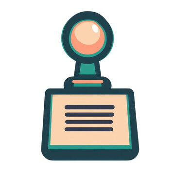 AI Image The retro memo clip holder with a glowing sphere and dark lines for notes presents a