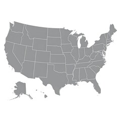 Gray-scale map of the United States