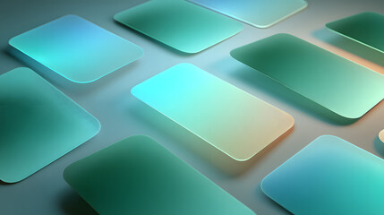 Holographic ui cards floating above a matte desk for futuristic digital interface design