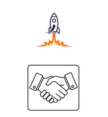 Illustrative Concept of Business Launch, Growth, and Partnership
