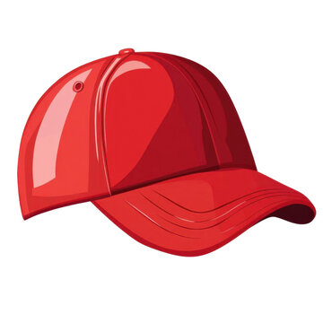 AI Image A vibrant red baseball cap, isolated against a dark backdrop, showcases a minimalist