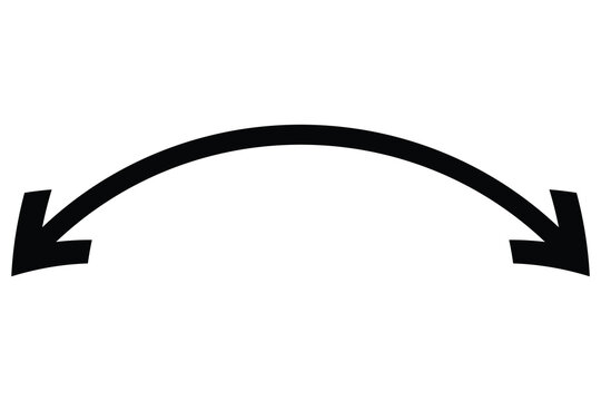 Double Sided wave curved long Arrow icon, two sided wave long arrow icon, double curved arrow icon, vector illustration.