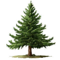 Fototapeta premium AI Image A solitary evergreen, a towering tree with lush green needles against a void backdrop