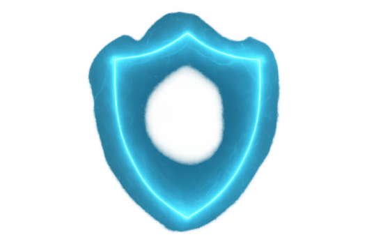 Blue energy shield protecting from digital threats