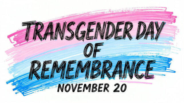 Graffiti style commemorative text represents the concepts of transgender anniversary, casualness, and remembrance, and is suitable for cultural commemorative propaganda scenes.
