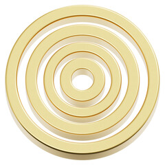 3D Layered Gold Circle Rings Icon