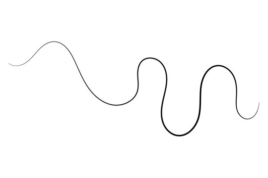 squiggle wave and wavy curve thin line icon, abstract wave line icon.