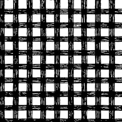 Rough black and white grungy plaid pattern