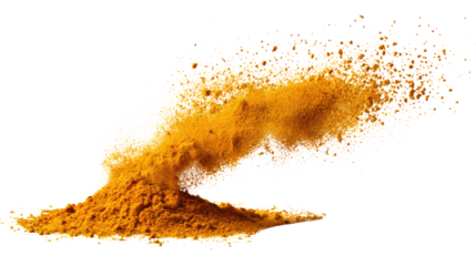 Turmeric Powder Spice isolated on transparent background Remove png, Clipping Path, pen tool