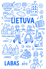 Lithuania Baltic Culture Doodle Set