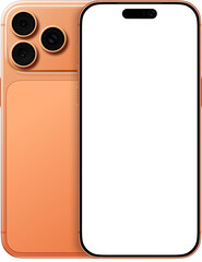 Front and BackFront View of orange  Smartphone mockup