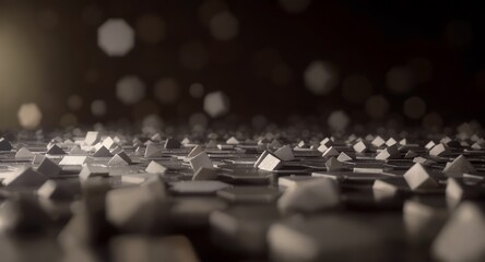 Abstract Geometric Surface with Floating Shapes