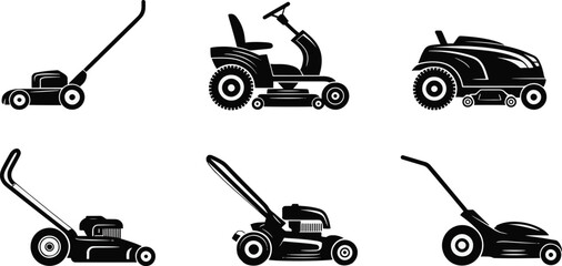 A versatile collection of six distinct black silhouette illustrations featuring diverse objects and figures suitable for various design projects and applications