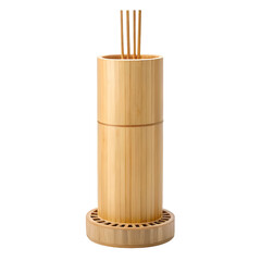 Cylindrical Bamboo Incense Stick Holder with Slatted Base incense holder sticks