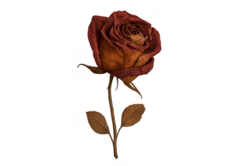 Dried rose symbolizing memory, decay, and fragility