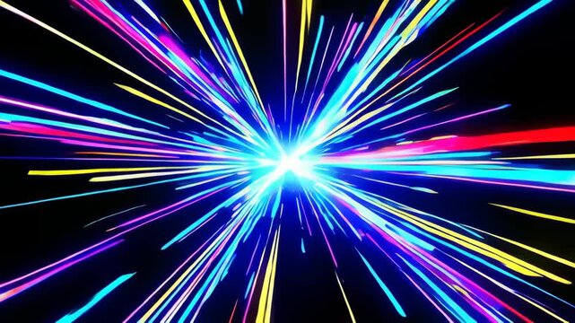 Dynamic Color Light Trails Rushing Fast