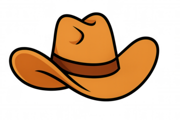 Cowboy hat icon representing wild west culture, texas, rodeo, and country music, vector graphic