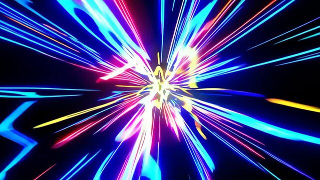 Dynamic Color Light Trails Rushing Fast