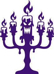 Haunted Candle Monster , Halloween Silhouette