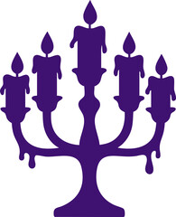 Haunted Candle Monster , Halloween Silhouette
