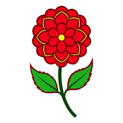 lantana dallas red line art vector on white