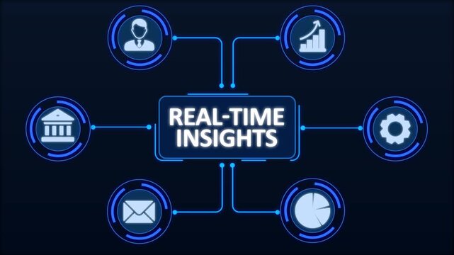 Business professional interacting with digital dashboard for real-time data analysis and insights using modern technology tools.