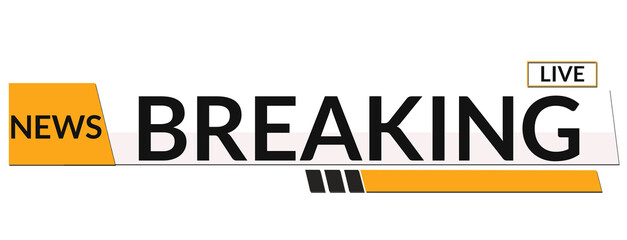 Fototapeta premium Digital Live Breaking News Lower Third in 3D Style, On-Air Breaking News Title Bar with Flashing Effect