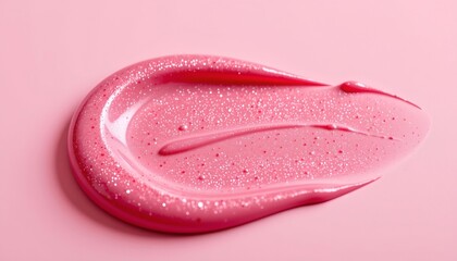 Fototapeta premium Shimmering Pink Cosmetic Gloss Macro