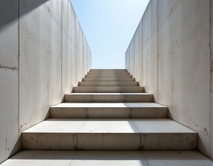 Minimalist Concrete Outdoor Staircase with Sharp Lines