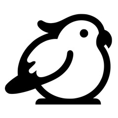 Simple love bird silhouette