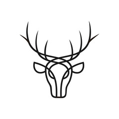 Deer vector logo design with simple and attractive abstract line style