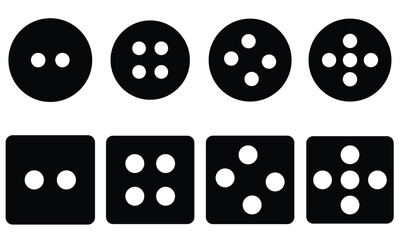 Sewing Button Icon Vector Set – Circular Fashion Symbols and Clothing Silhouette Collection