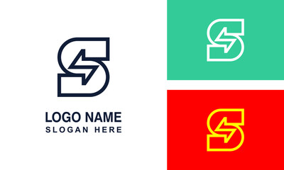 Creative minimalist S power logo