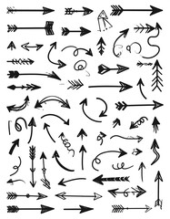 Collection of various hand-drawn arrow illustrations