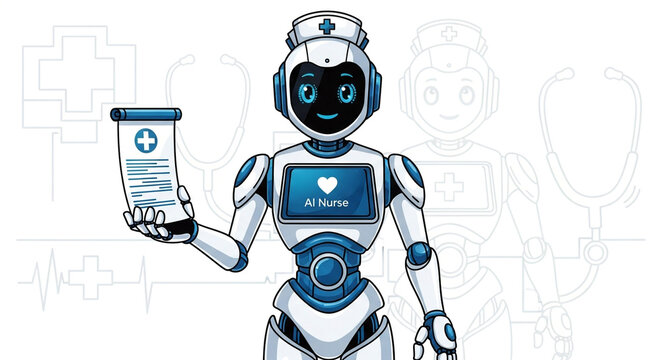 Ai nurse robot healthcare automation artificial intelligence medicine technology innovation concept - Powered by Adobe