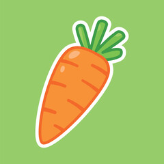 Bright Orange Carrot Cute Cartoon Illustration for Organic Farm, Healthy Food, and Wellness Design