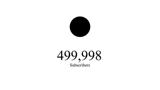 Only a few subscribers left! Celebrate reaching 500k subscribers on your YouTube channel with a festive confetti animation. This 4K quick subscriber count animation counts up to 500k subscribers