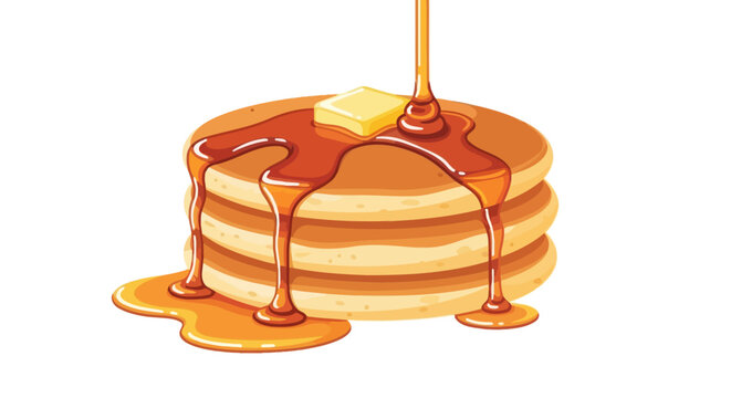Delicious Stack of Pancakes with Maple Syrup and Butter Ready for Breakfast