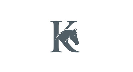 Elegant horse logo design featuring letter K, conveying sophistication and power