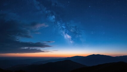 Fototapeta premium Mountain Milky Way Sunset