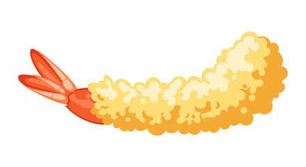 Crispy and Delicious Tempura Shrimp Illustration Perfect for Japanese Cuisine Concepts