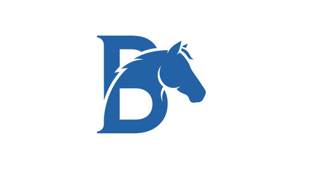 Elegant horse head silhouette combined with the letter B, creating a unique logo mark design © Anisah