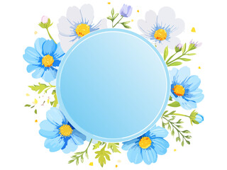 Light blue cosmos text frame