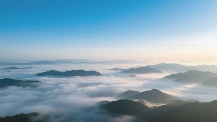 Naklejka premium Mountain cloud sea sunrise
