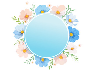 Beautiful text frame with cute flowers